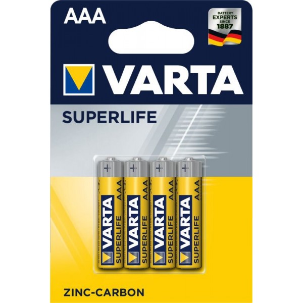 4 piles AAA Varta SuperLife LR03 1.5V - Énergie endurante pour appareils basse consommation