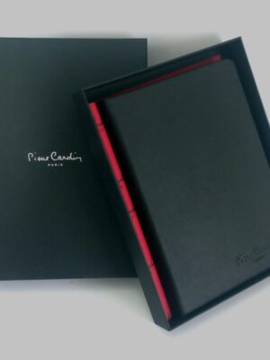 Agenda 2023 Pierre Cardin en simili cuir - Couture à lin - Thermo sensible - 17*24cm - Noir, Rouge, Gris, Caramel - Authentique