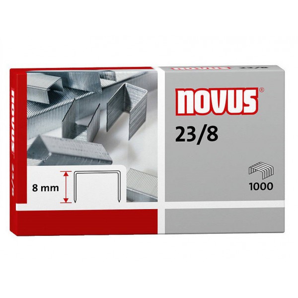 Agrafes Novus 23/8 pour agrafeuses grande capacité - Boite de 1000