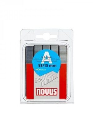 Agrafes Novus 53/10 pour agrafeuses manuelles, cloueuses et électriques - Longueur de jambe 10 mm - Boîte de 1000