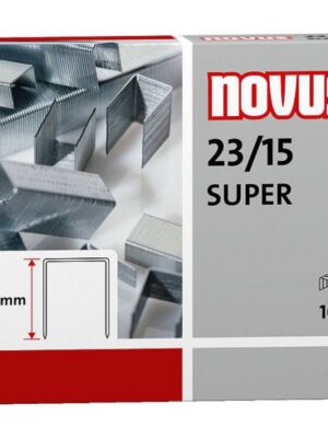 Agrafes en acier de qualité supérieure NOVUS 23/15 pour une liasse importante de papier - Boîte de 1000