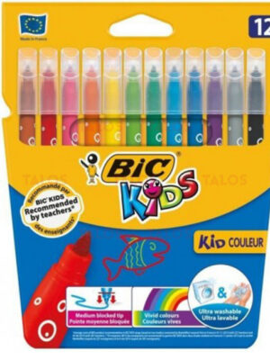 Boite de 12 feutres BIC KIDS Kid couleurs assorties - feutres extra-larges pour les petits