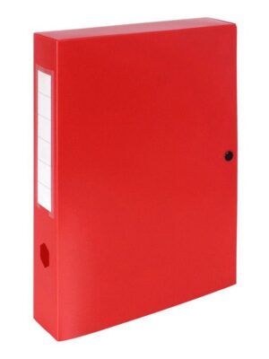 Boite de rangement pression rouge pour classement Exacompta - Dos 60mm A4