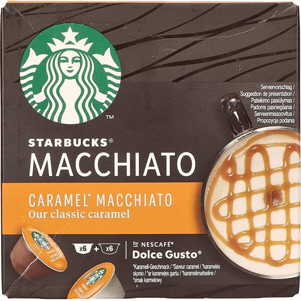 Capsule Starbucks Dolce Gusto Caramel Macchiato – Paquet de 12 pour votre machine NESCAFÉ® Dolce Gusto®