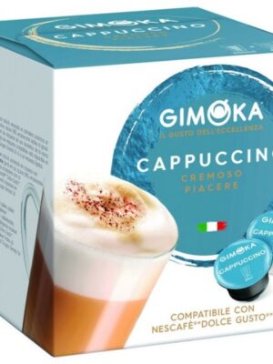 Capsules Cappuccino Gimoka compatibles Nescafe Dolce Gusto - Lot de 16 capsules de café équilibré et aromatique pour tous les amateurs de café