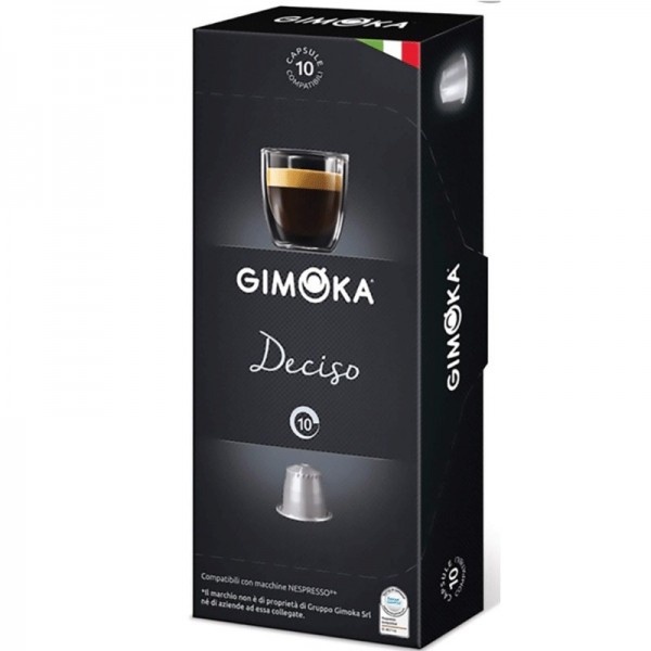 Capsules de café GIMOKA compatibles Nespresso DECISO - Paquet de 10 pour un café intense et corsé