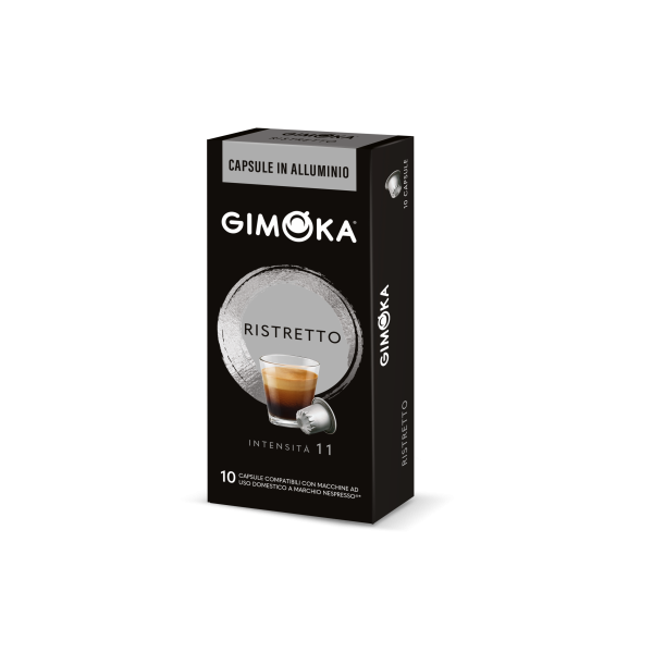 Capsules de café compatibles Nespresso Ristretto Gimoka - Chocolat - Fruits secs - Balsamique (lot de 10) - Intensité 11