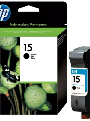 Cartouche d'encre jet d'encre noire HP 15 avec une capacité de 500 pages pour imprimante compatible HP - C6615DE