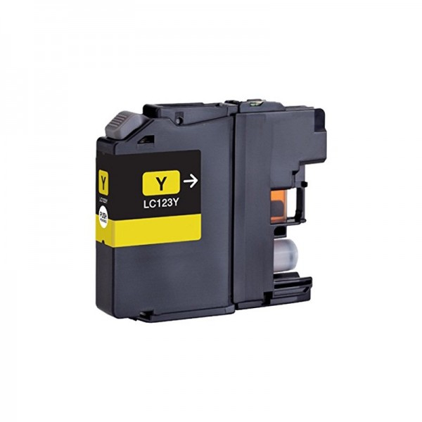 Cartouche jaune adaptable Brother LC123 - compatible avec DCP-J132W/J152W/J172W/MFC-J470/DCP-J4110DW/MFC-J4410DW/MFC-J4510/MFC-J4610DW /J4510DW