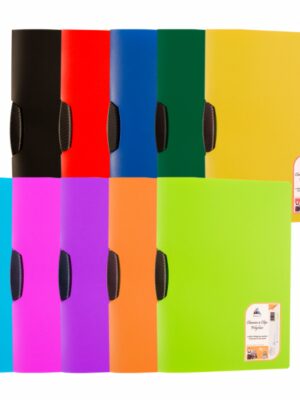 Chemise à clips en polypropylène - Assortiment de couleurs - A4 - rangement facile pour documents de tailles différentes
