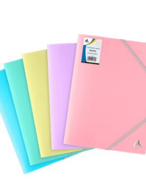 Chemises à Rabats avec Élastique PP Pastel - Assorties: Classement et Organisation