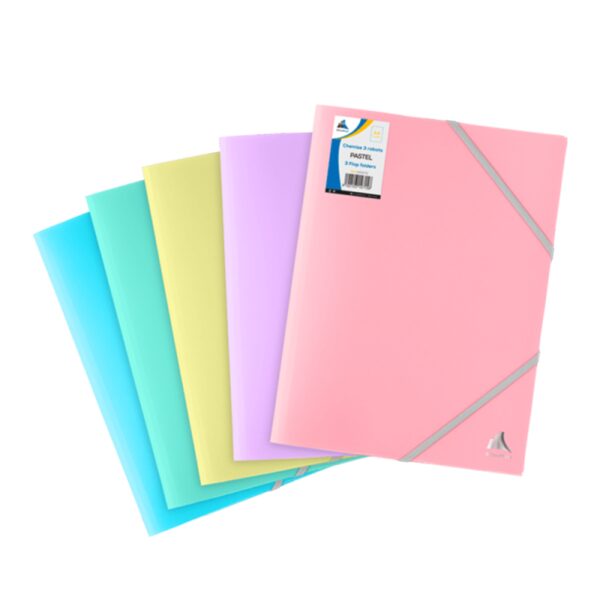 Chemises à Rabats avec Élastique PP Pastel - Assorties: Classement et Organisation