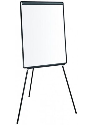 Chevalet de conférence non magnétique Bi-Office 100x70 cm, cadre plastique magnétique, trépied, bras extensibles et support-papier réglable