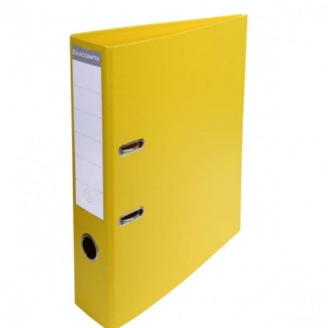 Classeur à levier jaune Exacompta A4 PVC dos 70 - Capacité 400 feuilles - Boîte d'archives