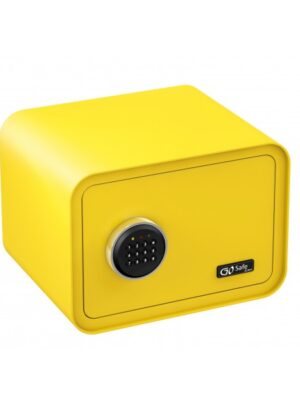 Coffre-fort GO Safe 100 C Jaune de Gosafe - Épaisseur de paroi de 4mm - Mécanisme de verrouillage à double pêne - Alarme en cas de mauvaise saisie de code - Installation murale avec matériel de fixation inclus