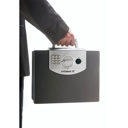 Coffre-fort pour documents à combinaison électronique en acier - 5kg, 32.5 x 25.5 x 13 cm - Idéal pour l'aménagement de bureau