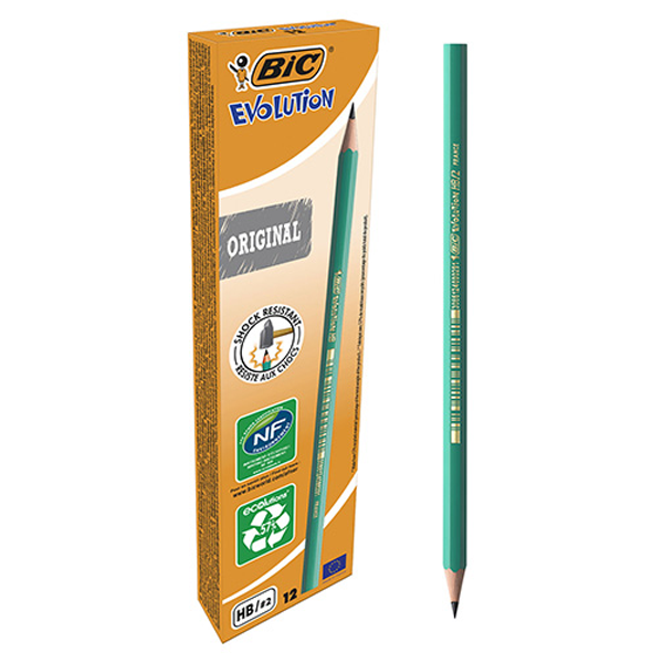 Crayon BIC Evolution 650 - Mine HB et gomme non, idéal pour l'écriture quotidienne