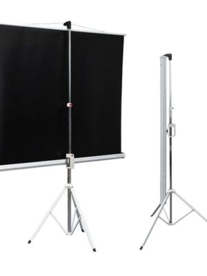 Écran de projection mobile sur trépied en PVC blanc mat de 177cm x 177cm