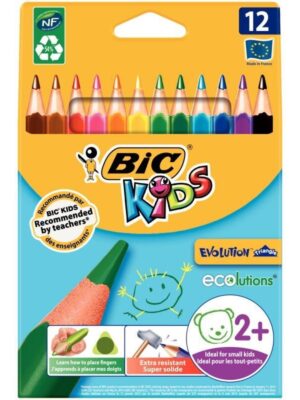 Ensemble de 12 crayons couleur triangulaires pour enfants - résistants aux chocs et aux éclats sans nom de magasin