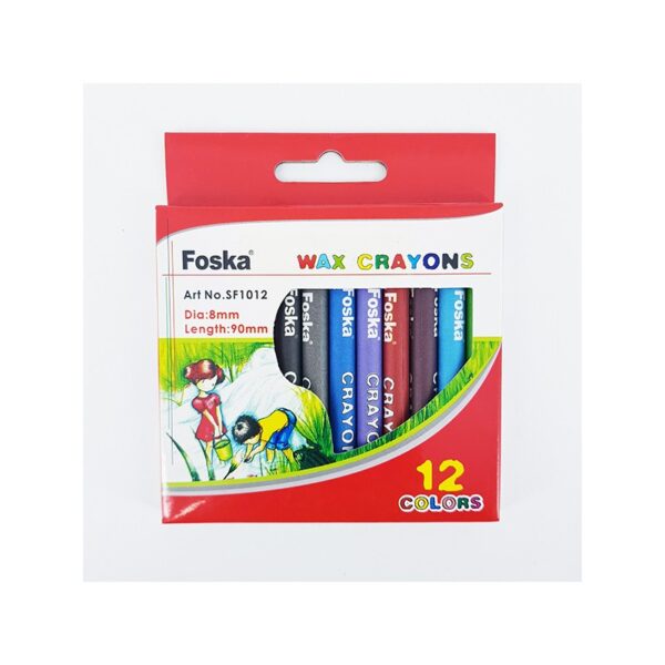 Ensemble de 12 crayons en cire wax Foska - Idéal pour la rentrée scolaire !