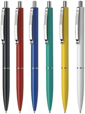 Ensemble de 4 Stylos à Billes Schneider K15 Couleurs Assorties, Fine Pointe et Rechargeable ISO Standard - Idéal pour le Bureau et l'École