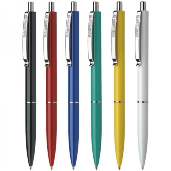 Ensemble de 4 Stylos à Billes Schneider K15 Couleurs Assorties, Fine Pointe et Rechargeable ISO Standard - Idéal pour le Bureau et l'École