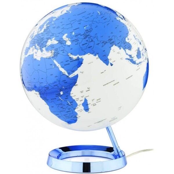 Globe Terrestre Lumineux Bleu Pastel D30 - Carte physique et politique - Technodattica