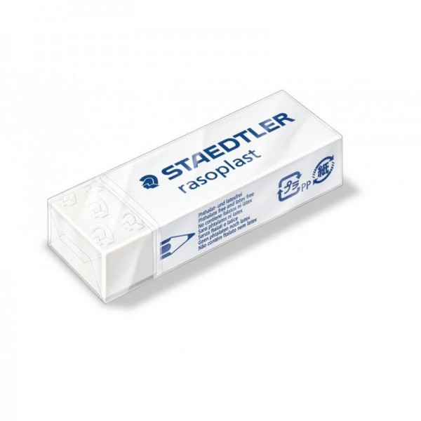 Gomme Staedler Rasoplast pour un effacement de haute qualité - Taille pratique et protection cellophane - Sans phtalate ni latex