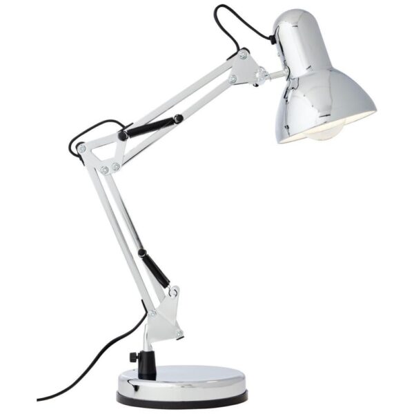 Lampe de bureau Henry - Métal et plastique chromé - Hauteur 50cm - Culot E27 - Puissance 40W