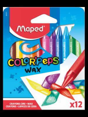 Lot de 12 crayons pastel à la cire Maped 6101 pour des dessins éclatants de couleurs vives