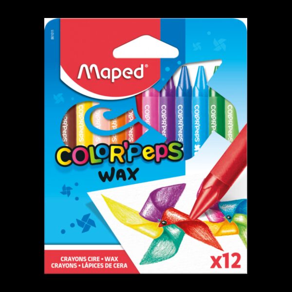 Lot de 12 crayons pastel à la cire Maped 6101 pour des dessins éclatants de couleurs vives