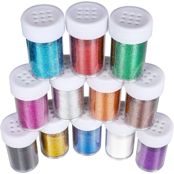 Lot de 12 tubes de paillettes AE225 - Pour la rentrée scolaire et les petites fournitures de traçage