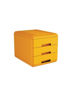 Module de classement mini 3 tiroirs couleur orange