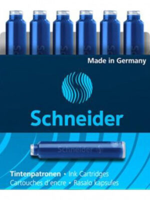 Pack de 6 cartouches d'encre bleue pour stylo Schneider - Recharges de qualité supérieure pour votre écriture