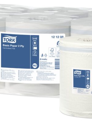 Papier d'essuyage 2 plis pour distributeur à dévidage central Tork M2 - Blanc (135m)