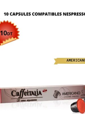 Paquet de 10 capsules Caféitalia compatibles Nespresso - Goût léger, notes subtiles, format allongé pour grande tasse