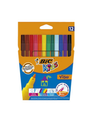 Pochette de 12 feutres coloriage BIC KIDS VISA 880 pour les enfants créatifs