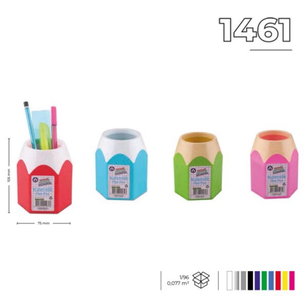 Pot à Stylo Rond ARK Mix pour un Bureau Bien organisé - Rangement de Crayons et Stylos en Plastique Polystyrène - Forme Cylindrique - Assortiment de Couleurs - Accessoire de Classement et Organisation