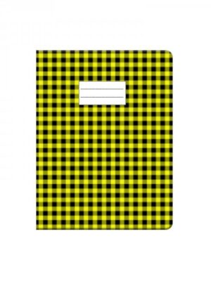 Protège cahier à carreaux Vichy 17*22 cm - Jaune : Protection et élégance pour vos cahiers