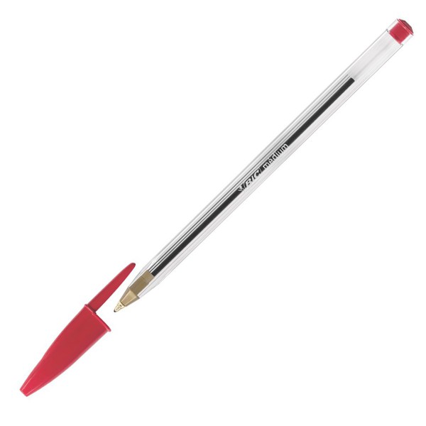 Stylo Bic rouge à pointe moyenne pour écriture fluide et précise