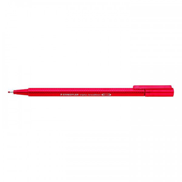 Stylo Fineliner Triplus Broadliner Rouge - Pointe Fine 0,8mm Ergonomique - Encre à Base d'Eau - Idéal pour l'Écriture et la Coloration - Longue Durée de Vie