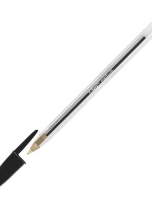 Stylo à bille Cristal Medium noir de qualité supérieure - parfait pour une utilisation quotidienne!