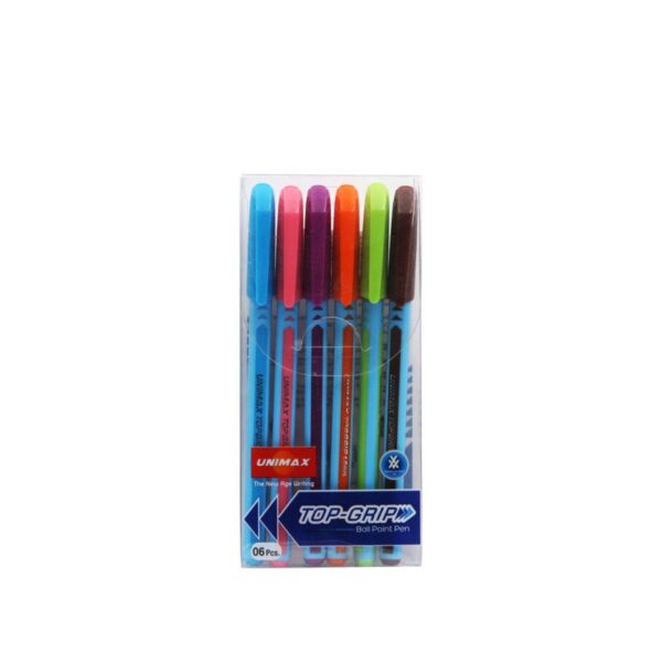 Stylo à bille Topgrip 1mm Rouge - Marque Unimax - Rentrée Discount - Écriture de qualité supérieure