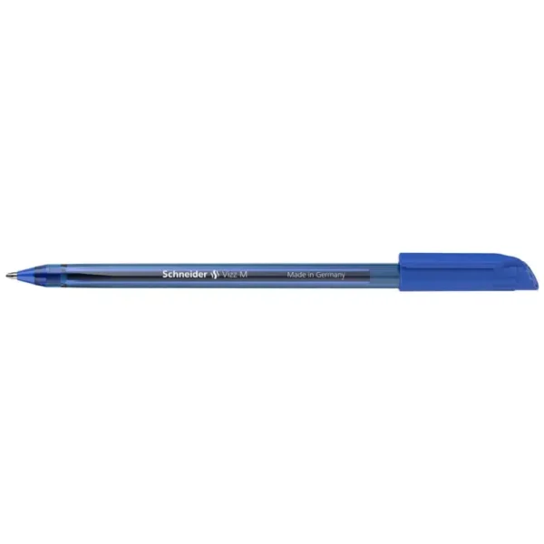 Stylo à bille Vizz M bleu - Ergonomique et confortable - Épaisseur de trait 1.0 mm - Écriture douce et fluide - Corps transparent