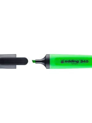 Surligneur fluo Edding 345 vert à pointe biseautée 2-5 mm avec capuchon de protection