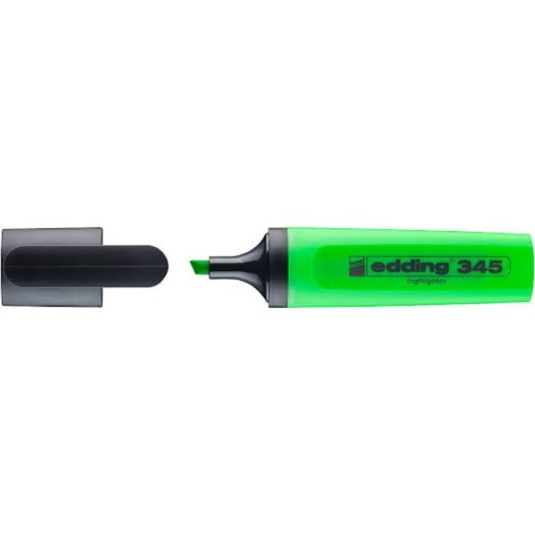 Surligneur fluo Edding 345 vert à pointe biseautée 2-5 mm avec capuchon de protection