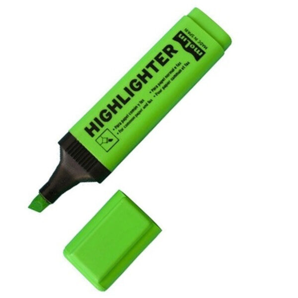 Surligneur fluorescent vert Molin avec pointe biseautée 1-5mm et capuchon de protection