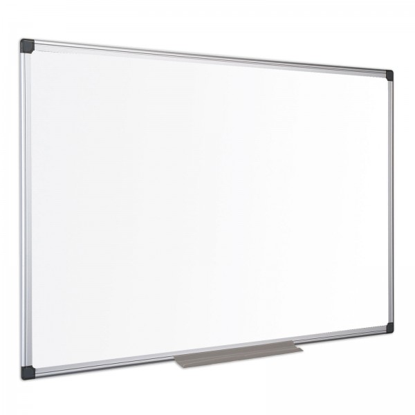 Tableau blanc magnétique en aluminium 100x200 cm - écriture effaçable, surface revêtue d'acier et fixations murales - idéal pour afficher et écrire