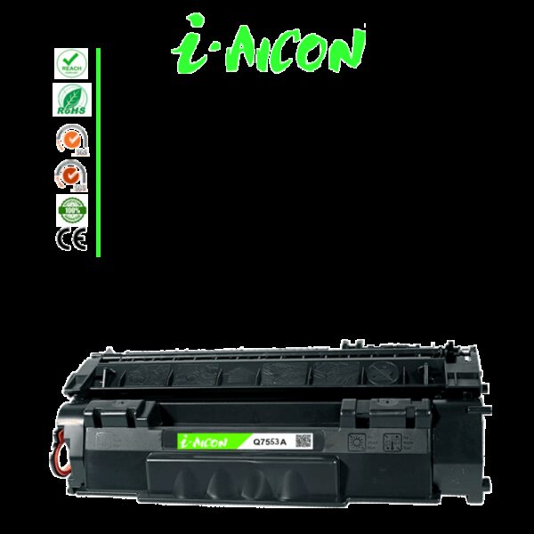 Toner HP 53A Noir Adaptable - Capacité d'impression de 3500 Pages - Compatible avec HP LaserJet - Modèle équivalent au HP Q7553A