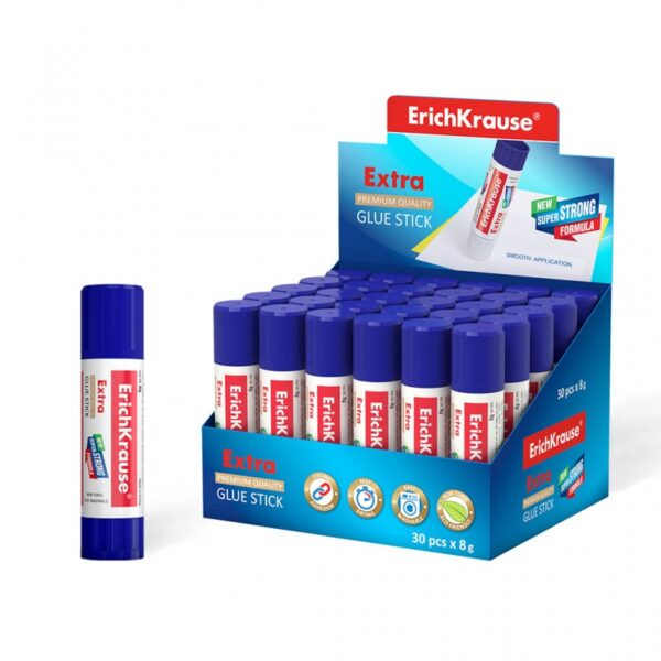 Bâton de colle extra forte 8g pour bureau - formule PVP rapide et économique